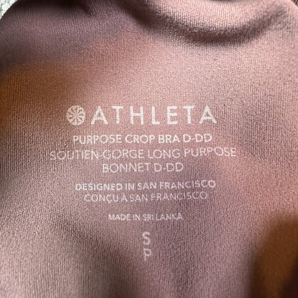 Athleta Ultra High Rise Elation Short & Purpose Crop Bra D-DD Metallic Mauve Set - Picture 4 of 4